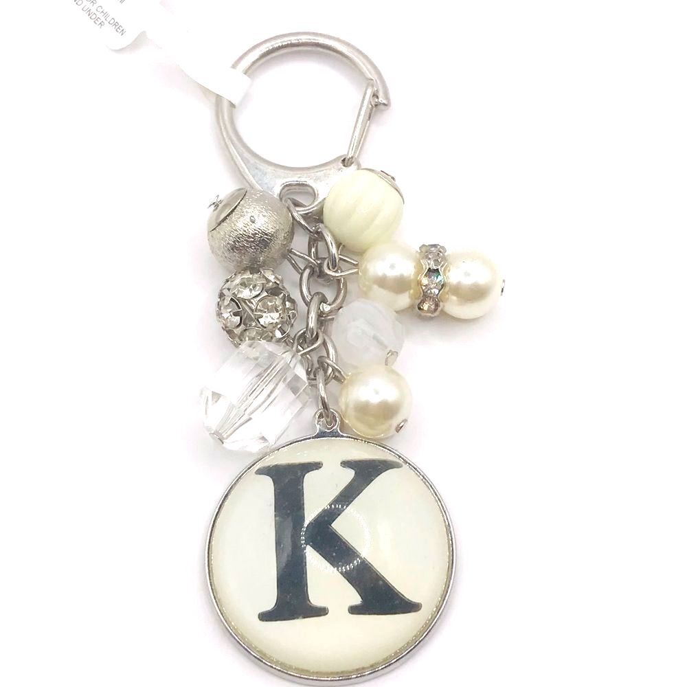 Silver Chic Initial K Keychain Car Accessory